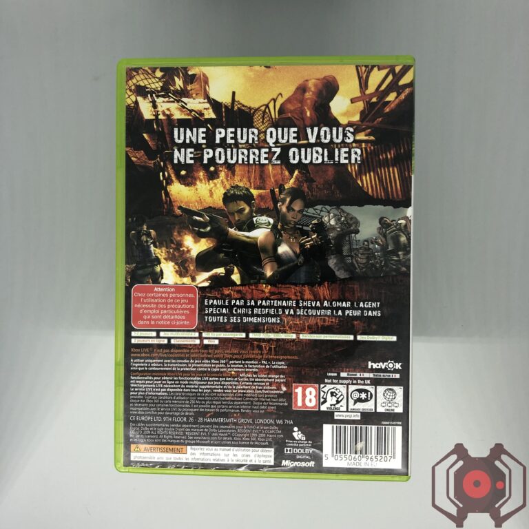 Resident Evil 5 - Xbox 360 (Classics) (Derrière - France)