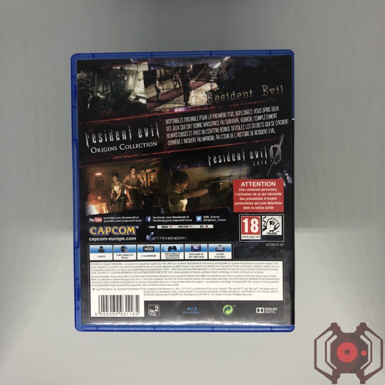 Resident Evil (dans RE Origins Collection) - PS4 (Derrière - France)