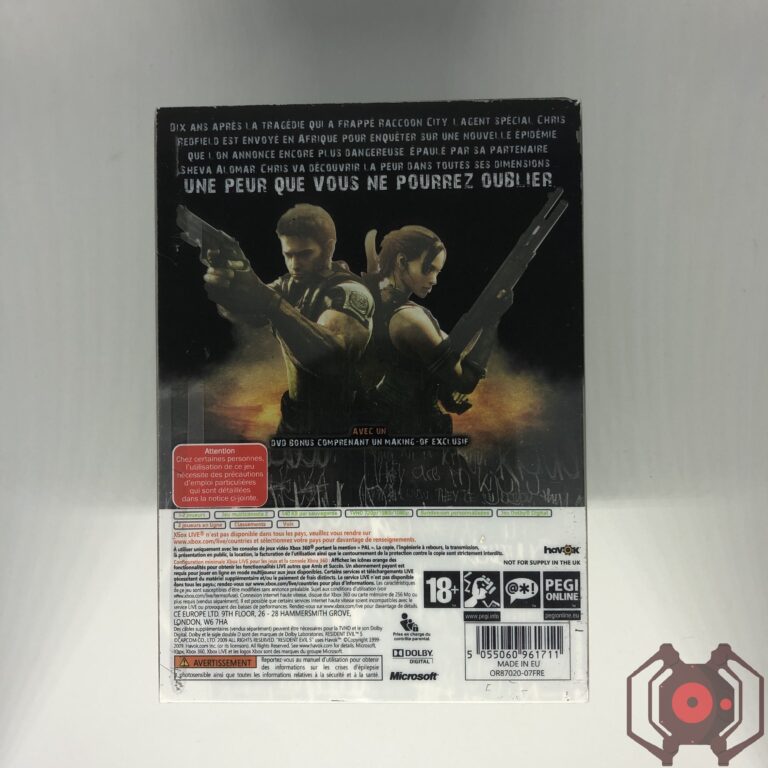 Resident Evil 5 - Xbox 360 (Steelbook) (Derrière - France)