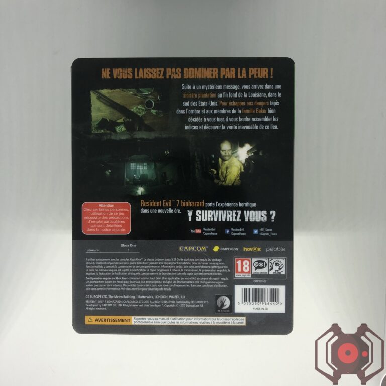 Resident Evil 7 Biohazard - Xbox One (Steelbook) (Derrière - France)