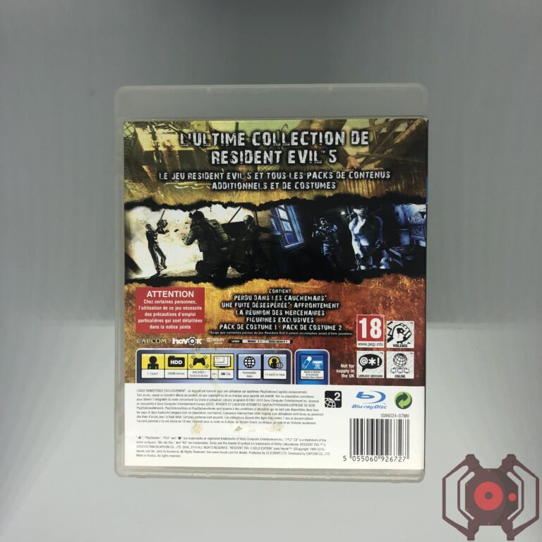 Resident Evil 5 (Gold Edition) - PS3 (PS Move) (Derrière - France)