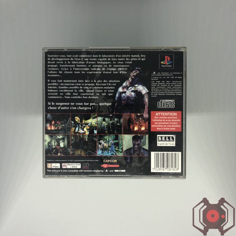 Resident Evil 2 (1998) - PS1 (Derrière - France)