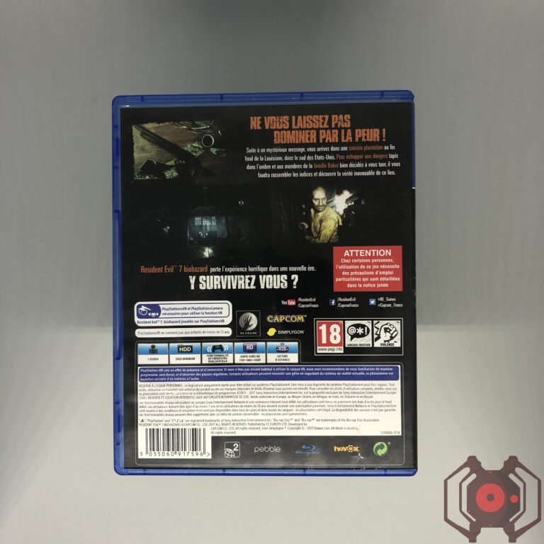 Resident Evil 7 Biohazard - PS4 (Derrière - France)