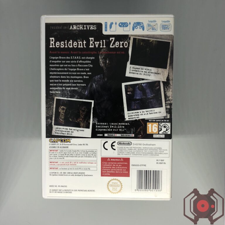 Resident Evil 0 - Wii (Derrière - France)