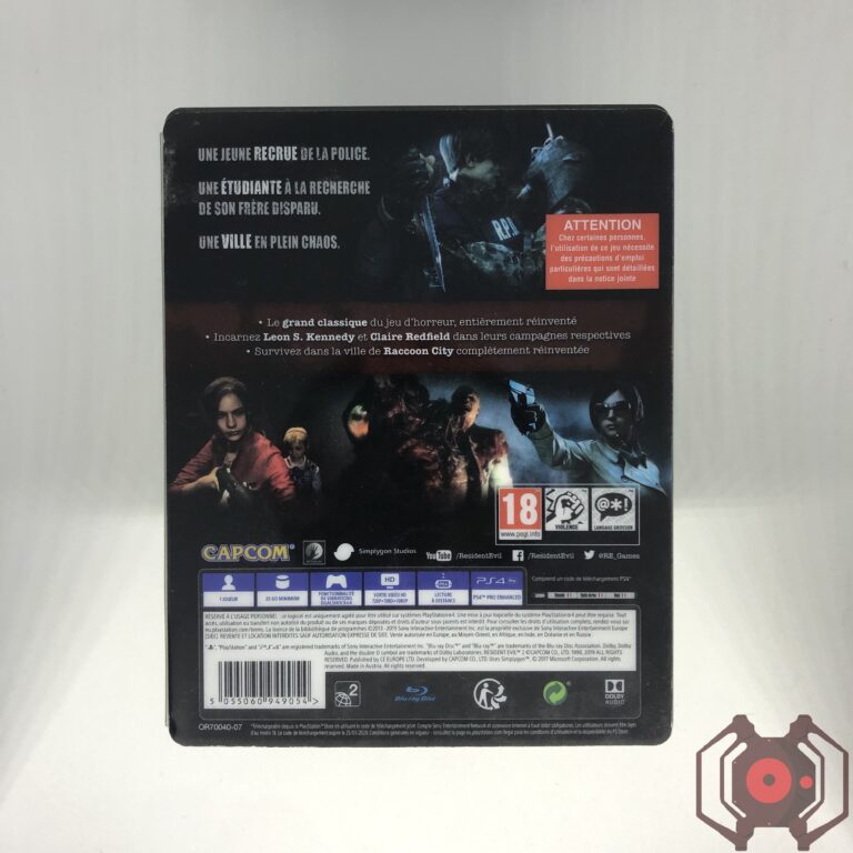 Resident Evil 2 (2019) - PS4 (Steelbook) (Derrière - France)