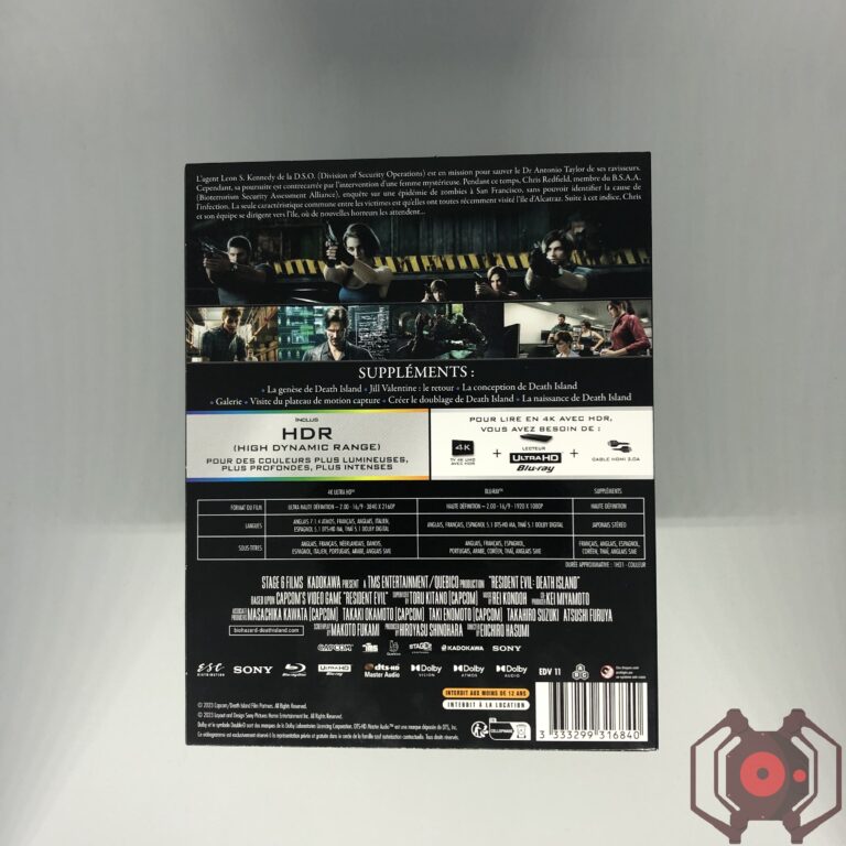 Resident Evil Death Island - Blu-Ray 4K (Derrière - France)