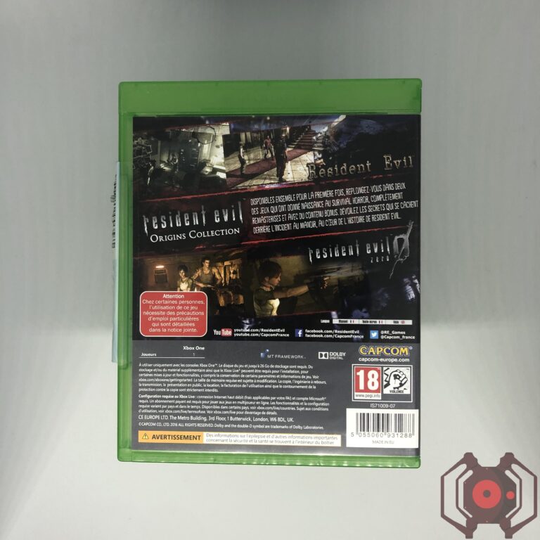 Resident Evil 0 (dans RE Origins Collection) - Xbox One (Derrière - France)