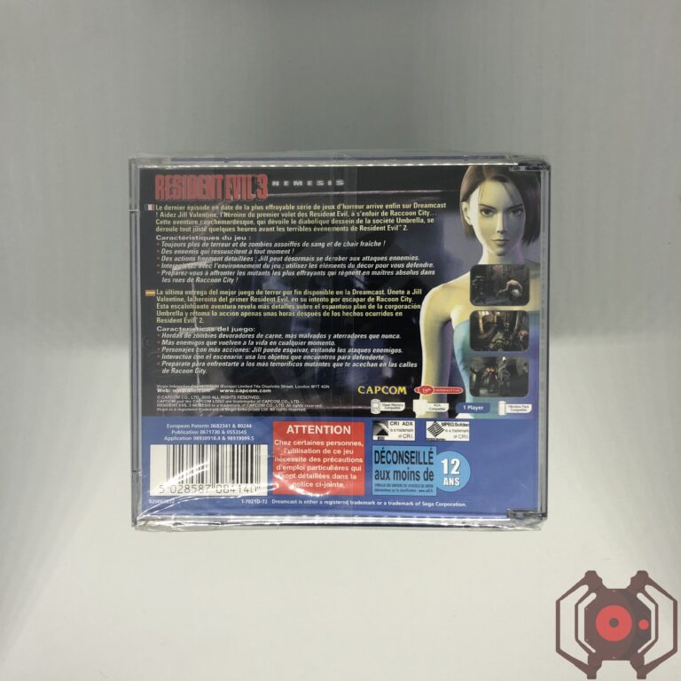 Resident Evil 3 Nemesis (1999) - Dreamcast (Derrière - France)
