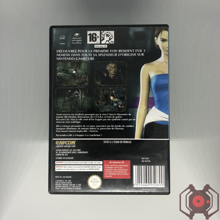 Resident Evil 3 Nemesis (1999) - Gamecube (Derrière - France)