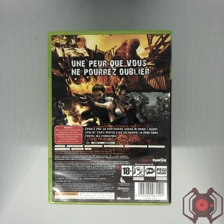 Resident Evil 5 - Xbox 360 (Derrière - France)