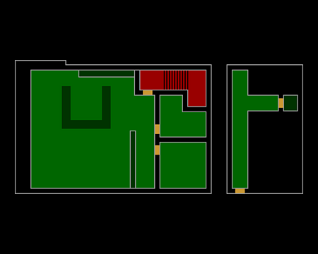 Escalier RDC - 1er (Training Ground - RE Outbreak FILE 2) (©EvilResource)