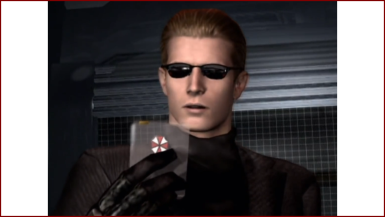 Wesker dérobant les données de l'U.M.F.-013