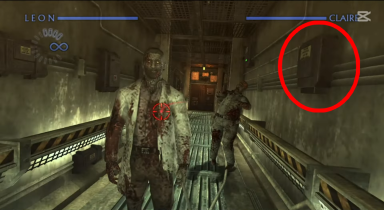 Couloir de l'Ascenseur (Mémoire d'une Cité Perdue: Chapitre 7 - RE The Darkside Chronicles) (©ZankiTsubushiGameMovie) (2)
