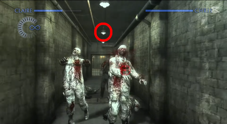 Couloir de la Zone de Détention (Le Jeu de l'Oubli: Chapitre 7 - RE The Darkside Chronicles) (©ZankiTsubushiGameMovie)