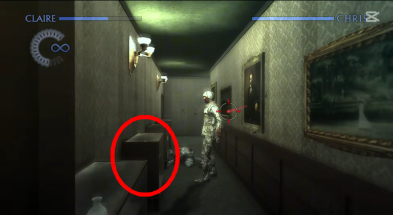 Couloir en L (Le Jeu de l'Oubli: Chapitre 7 - RE The Darkside Chronicles) (©ZankiTsubushiGameMovie)