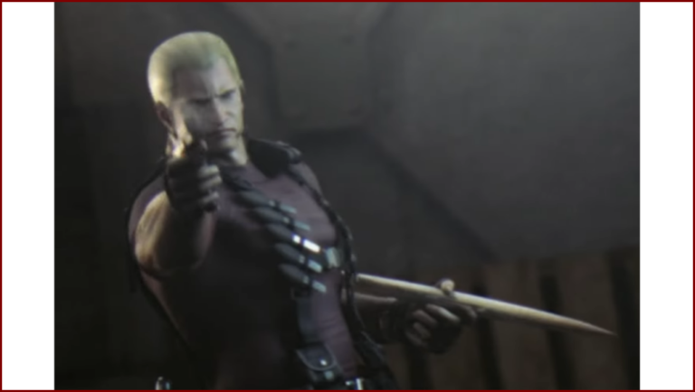 Krauser se trouve blessé au bras gauche lors du combat face à Hilda