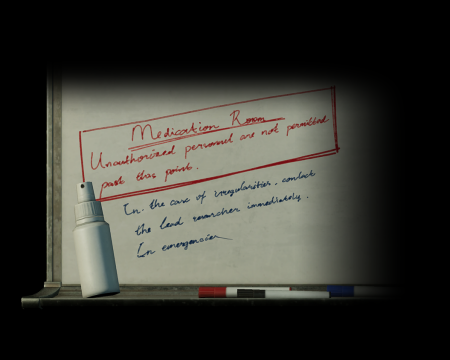 MESSAGE SUR UN TABLEAU (RE9 Requiem) (©EvilResource)